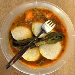 South Indian Sambar with Fermented Rice Cakes & Okra