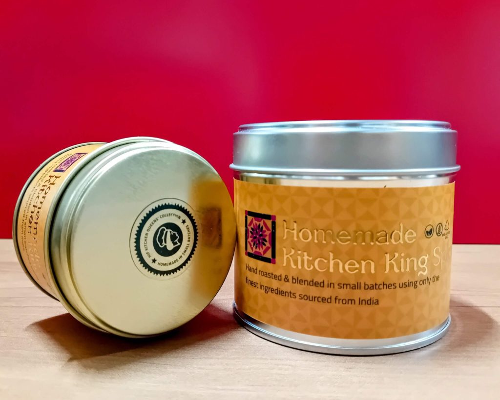 Tins of HIF Kitchen King spice blend