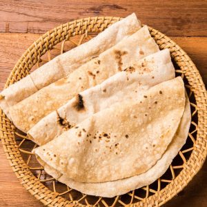 12 Chakki Atta Tawa Rotis + 2 box rice