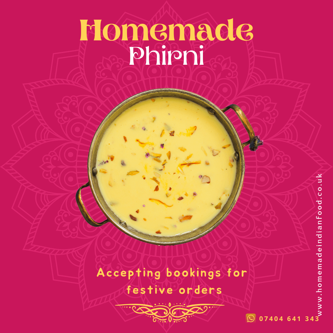 Homemade Phirni (Ground Rice Pudding)