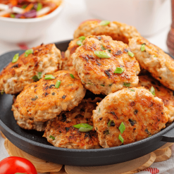 Chicken Shami-Kebabs (12 pc Pan-Grilled Mince Chicken Patties with Fresh Greens)