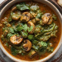 Spinach Mushrooms (Saag & Mushroom Curry)