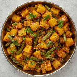 Lucknowi Aloo Beans (Stir Fried Potato & Green Beans)