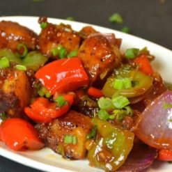 Chilli Paneer Dry (Spicy Indo-Chinese Cottage Cheese Snack)