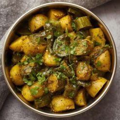 Punjabi Karela Aloo (Stir Fried Bitter Gourd and Potato)